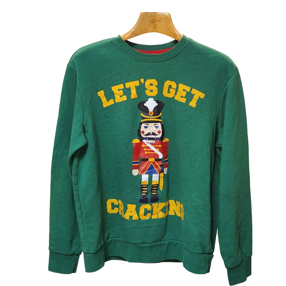 Holiday Time Nutcracker Christmas Graphic Sweatshirt Green Medium